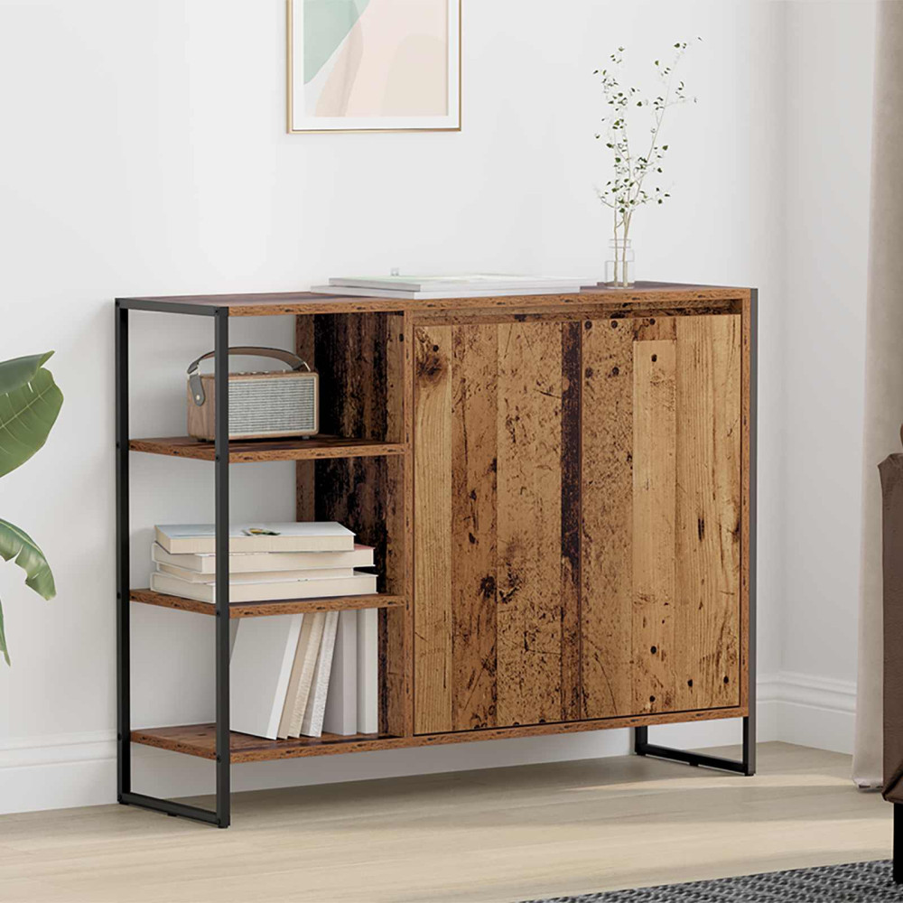 Produktbild för Sidokabinett Gammalt trä 96.5 x 30 x 75 cm Konstruerat trä