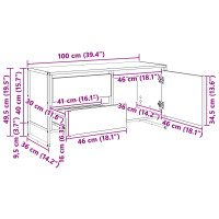 Produktbild för TV-skåp med låda Svart Ek 100 x 36 x 49.5 cm Konstruerat trä