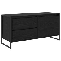 Produktbild för TV-skåp med låda Svart Ek 100 x 36 x 49.5 cm Konstruerat trä