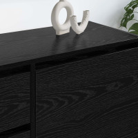 Produktbild för TV-skåp med låda Svart Ek 100 x 36 x 49.5 cm Konstruerat trä