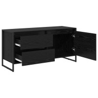 Produktbild för TV-skåp med låda Svart Ek 100 x 36 x 49.5 cm Konstruerat trä