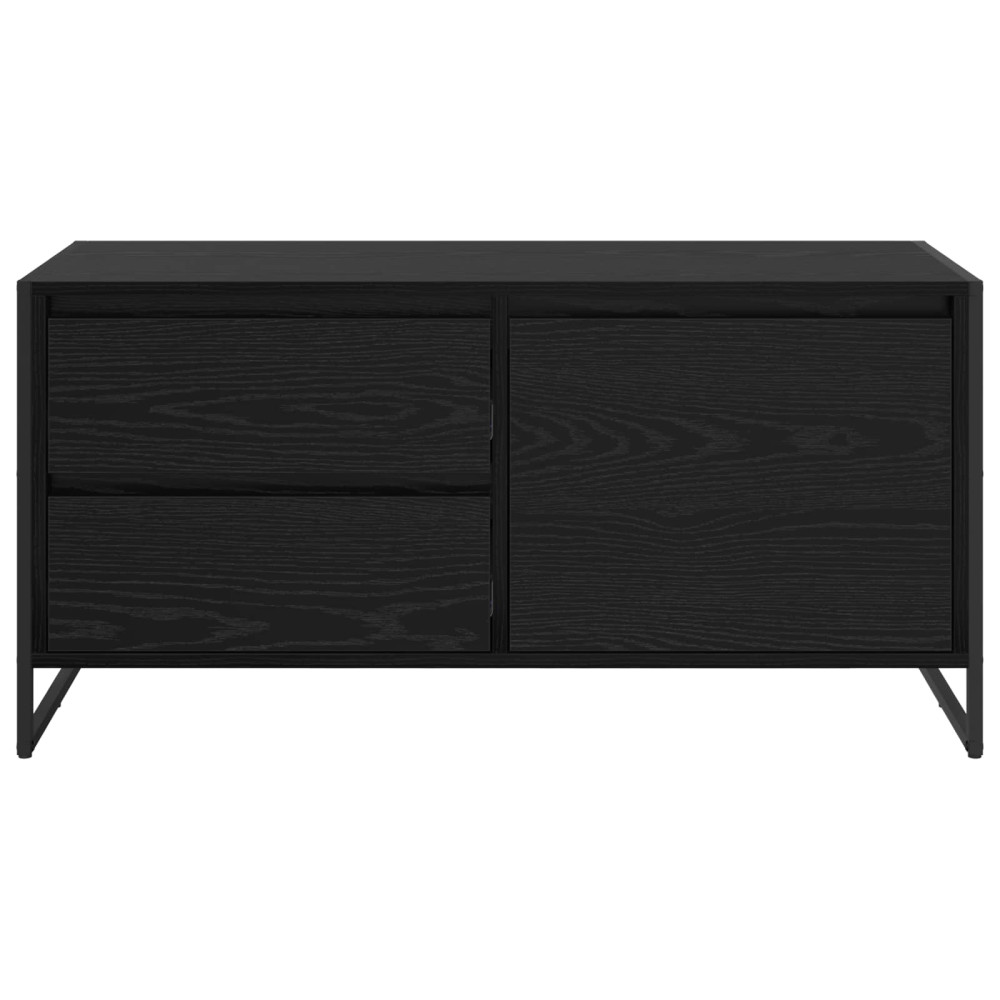 Produktbild för TV-skåp med låda Svart Ek 100 x 36 x 49.5 cm Konstruerat trä
