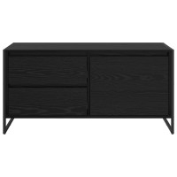 Produktbild för TV-skåp med låda Svart Ek 100 x 36 x 49.5 cm Konstruerat trä