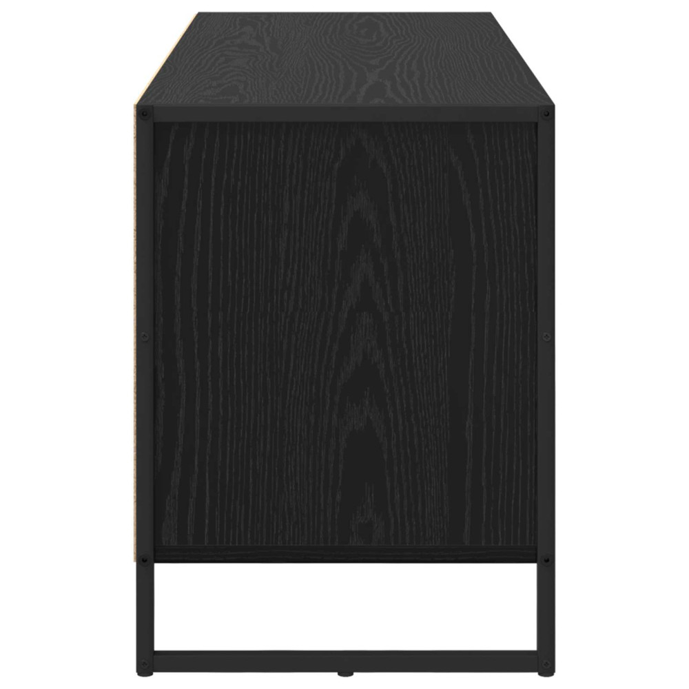 Produktbild för TV-skåp med låda Svart Ek 100 x 36 x 49.5 cm Konstruerat trä
