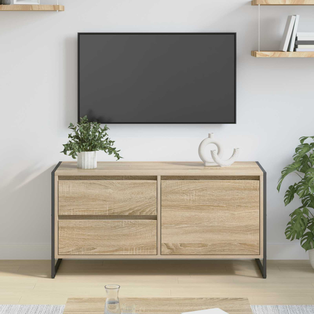 Produktbild för TV-skåp med låda Sonoma 100 x 36 x 49.5 cm Konstruerat trä