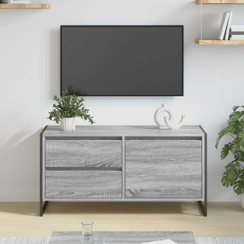 vidaXL TV-skåp med låda Grå Sonoma 100 x 36 x 49.5 cm Konstruerat trä
