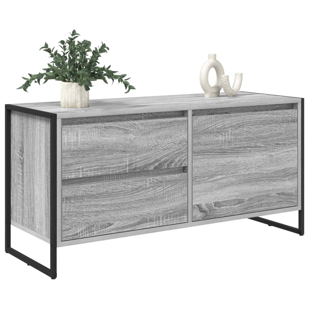 Produktbild för TV-skåp med låda Grå Sonoma 100 x 36 x 49.5 cm Konstruerat trä