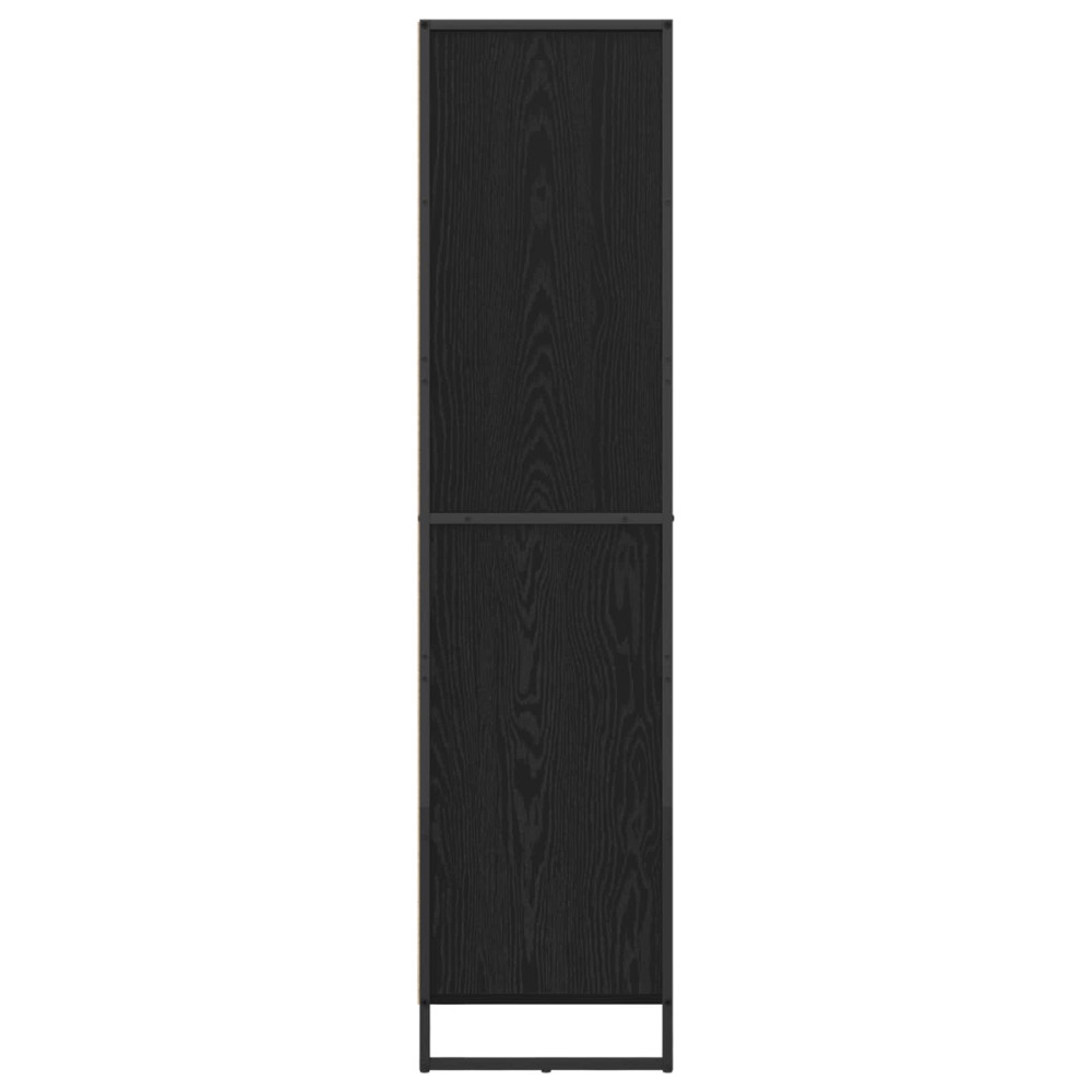 Produktbild för Bokskåp med låda Svart Ek 43 x 36 x 150.5 cm Konstruerat trä