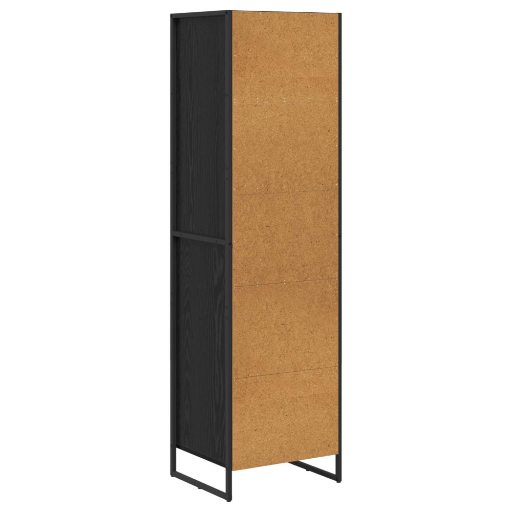 Produktbild för Bokskåp med låda Svart Ek 43 x 36 x 150.5 cm Konstruerat trä