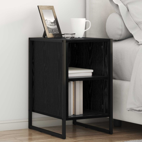 vidaXL Sängbord Svart Ek 39.5 x 30 x 50 cm Konstruerat trä