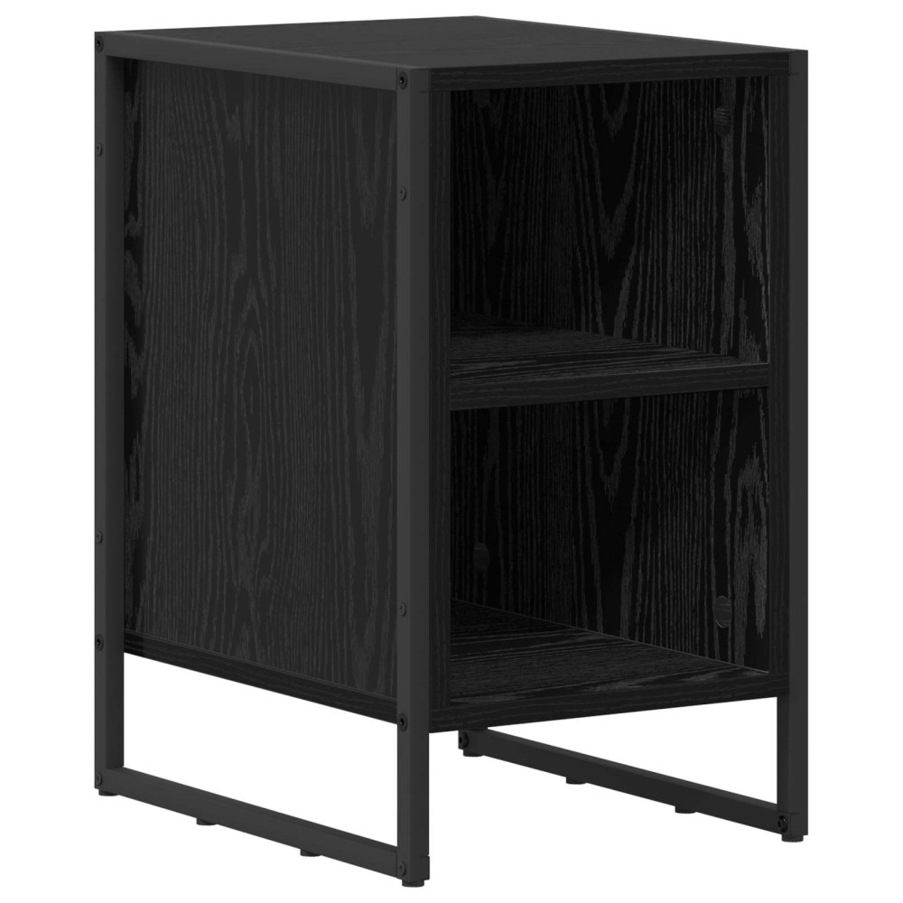 Produktbild för Sängbord Svart Ek 39.5 x 30 x 50 cm Konstruerat trä