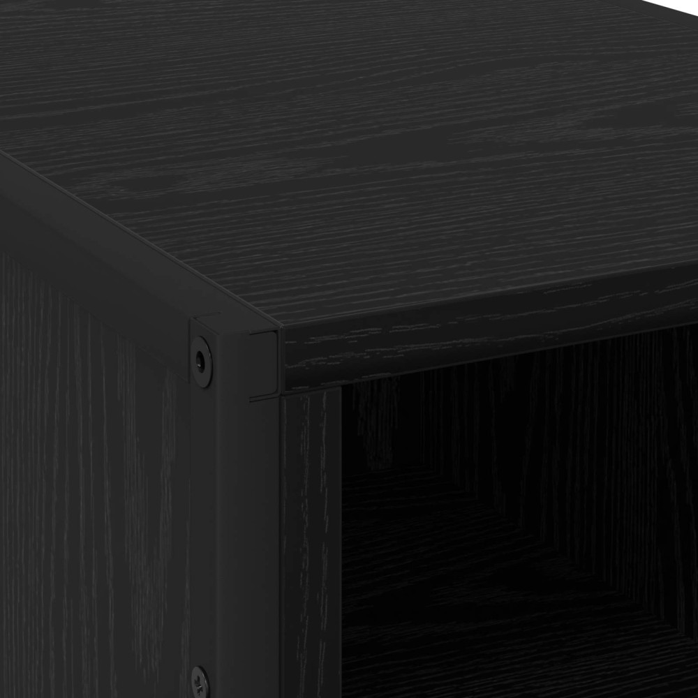 Produktbild för Sängbord Svart Ek 39.5 x 30 x 50 cm Konstruerat trä