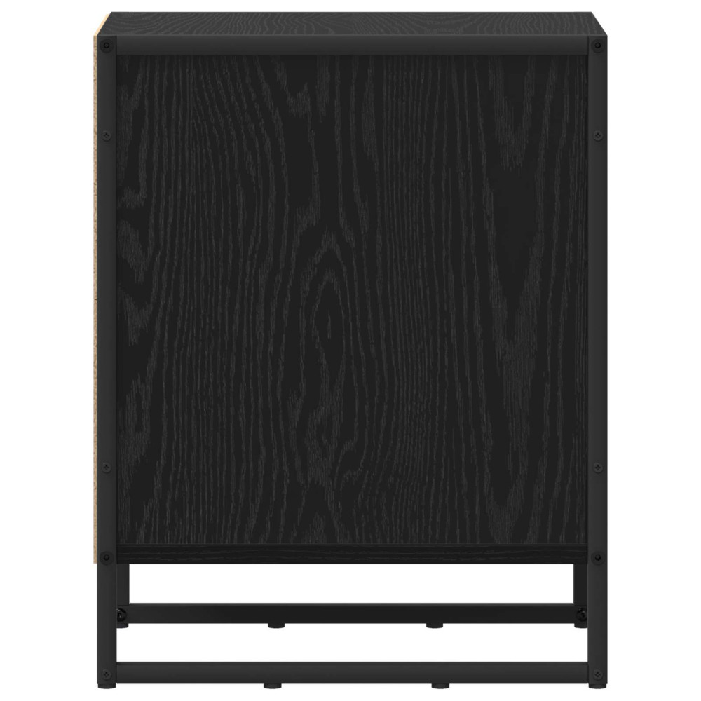 Produktbild för Sängbord 2 pcs Svart Ek 39.5 x 30 x 50 cm Konstruerat trä