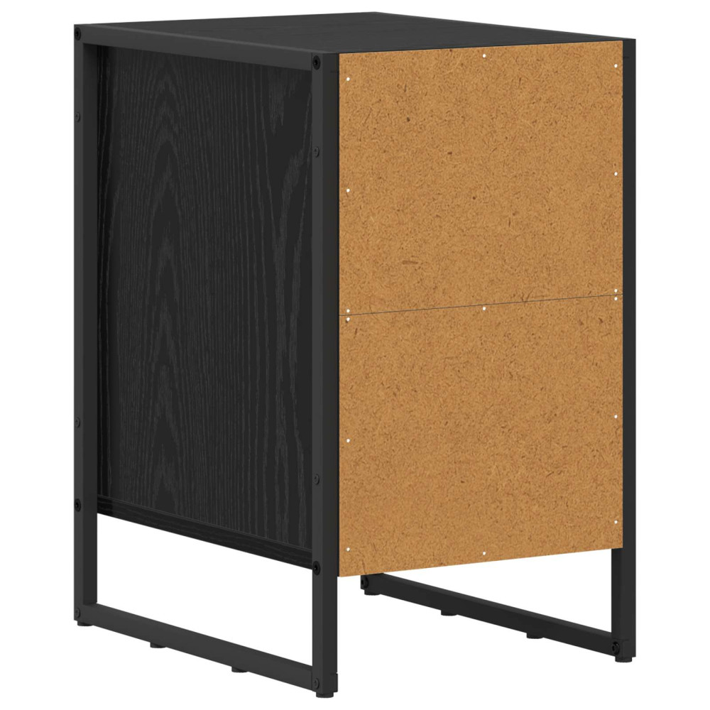 Produktbild för Sängbord 2 pcs Svart Ek 39.5 x 30 x 50 cm Konstruerat trä