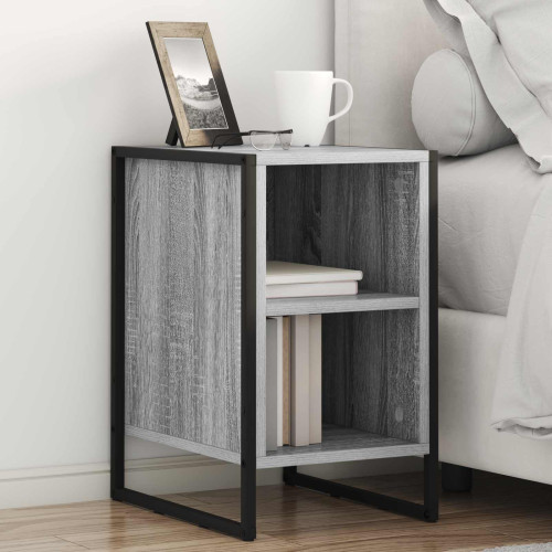 vidaXL Sängbord 2 pcs Grå Sonoma 39.5 x 30 x 50 cm Konstruerat trä