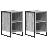 Produktbild för Sängbord 2 pcs Grå Sonoma 39.5 x 30 x 50 cm Konstruerat trä