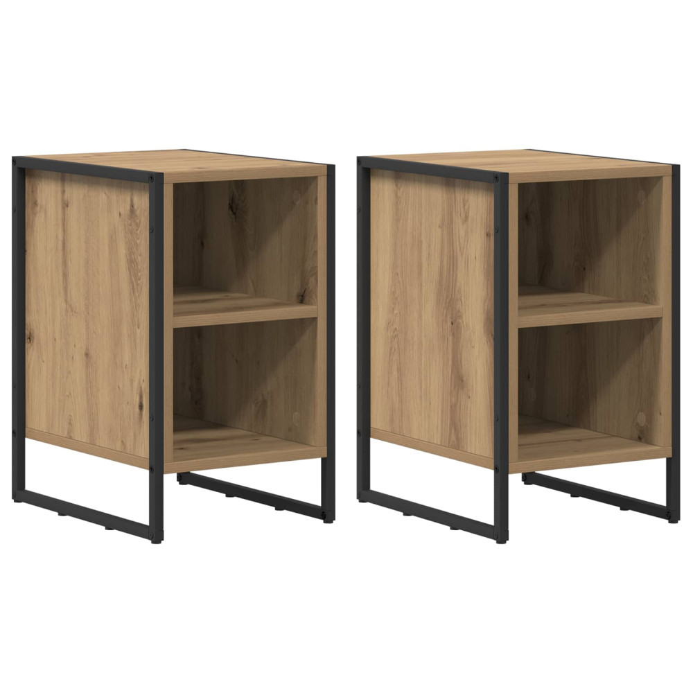 Produktbild för Sängbord 2 pcs Artisan Ek 39.5 x 30 x 50 cm Konstruerat trä