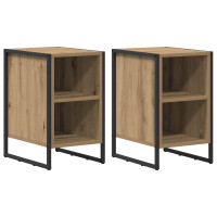 Produktbild för Sängbord 2 pcs Artisan Ek 39.5 x 30 x 50 cm Konstruerat trä