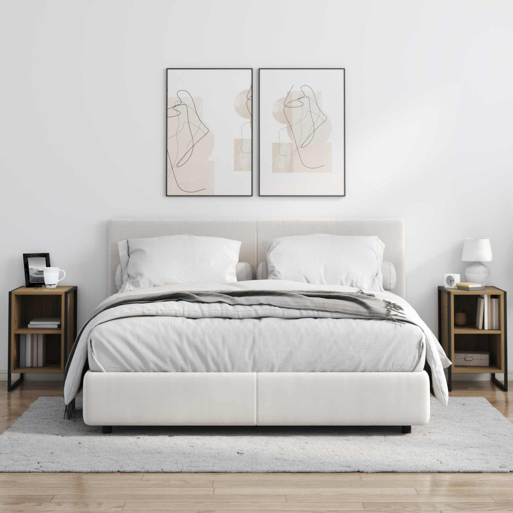 Produktbild för Sängbord 2 pcs Artisan Ek 39.5 x 30 x 50 cm Konstruerat trä