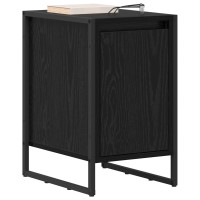 Produktbild för Sängbord Svart Ek 39,5 x 30 x 50 cm Konstruerat trä
