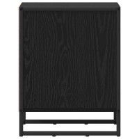 Produktbild för Sängbord Svart Ek 39,5 x 30 x 50 cm Konstruerat trä
