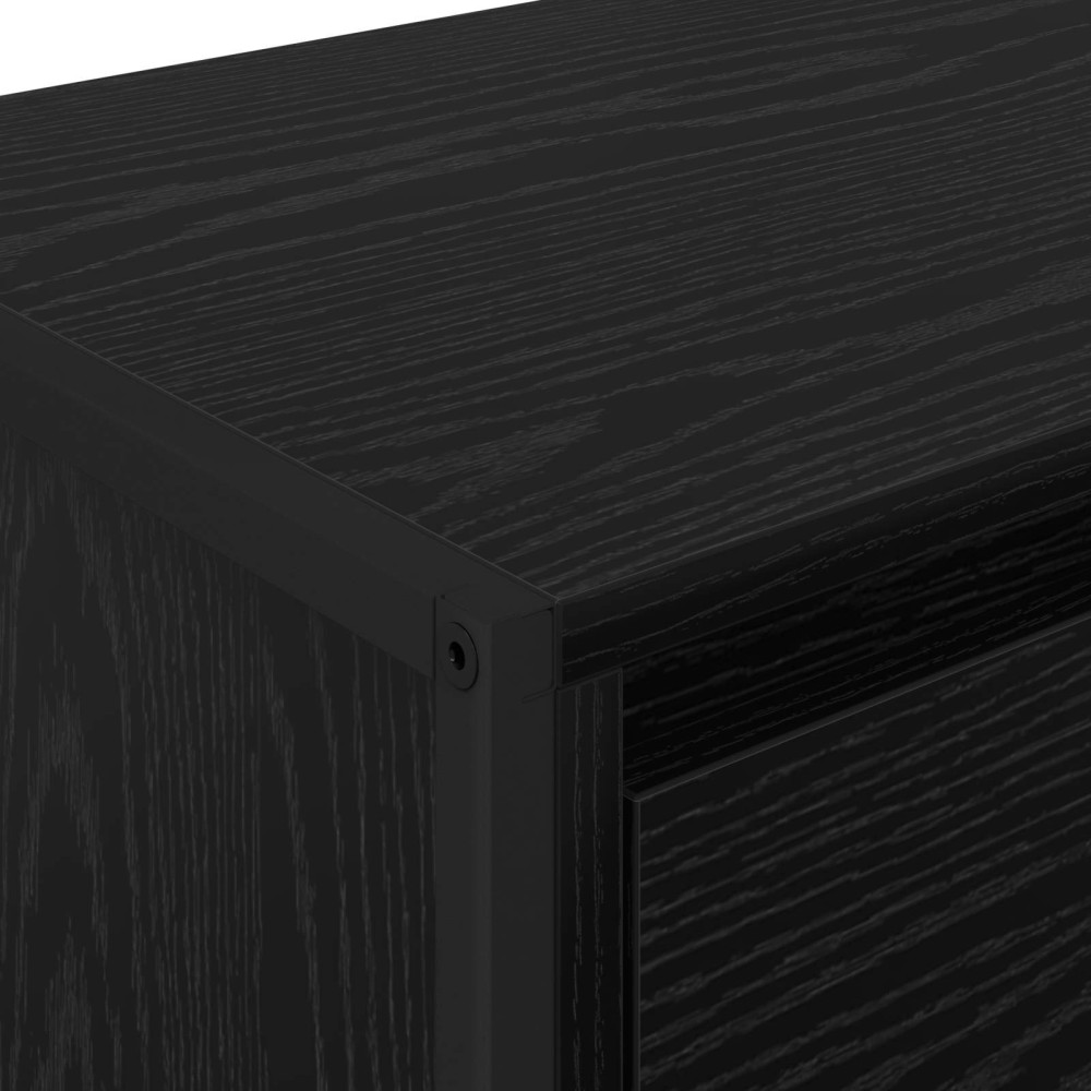 Produktbild för Sängbord Svart Ek 39,5 x 30 x 50 cm Konstruerat trä