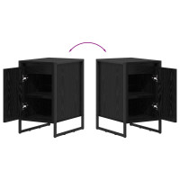 Produktbild för Sängbord 2 pcs Svart Ek 39,5 x 30 x 50 cm Konstruerat trä