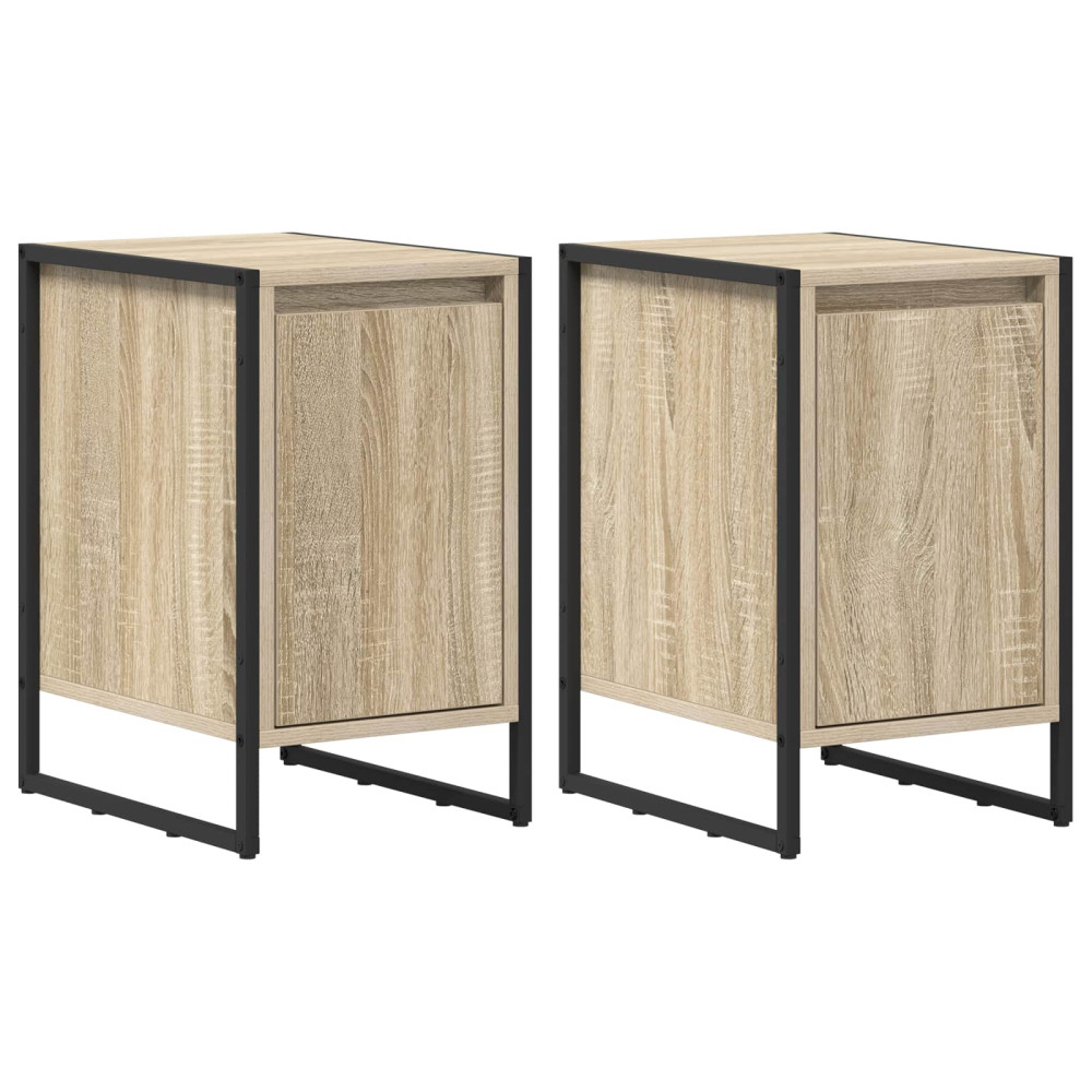 Produktbild för Sängbord 2 pcs Sonoma 39,5 x 30 x 50 cm Konstruerat trä