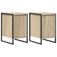 Produktbild för Sängbord 2 pcs Sonoma 39,5 x 30 x 50 cm Konstruerat trä