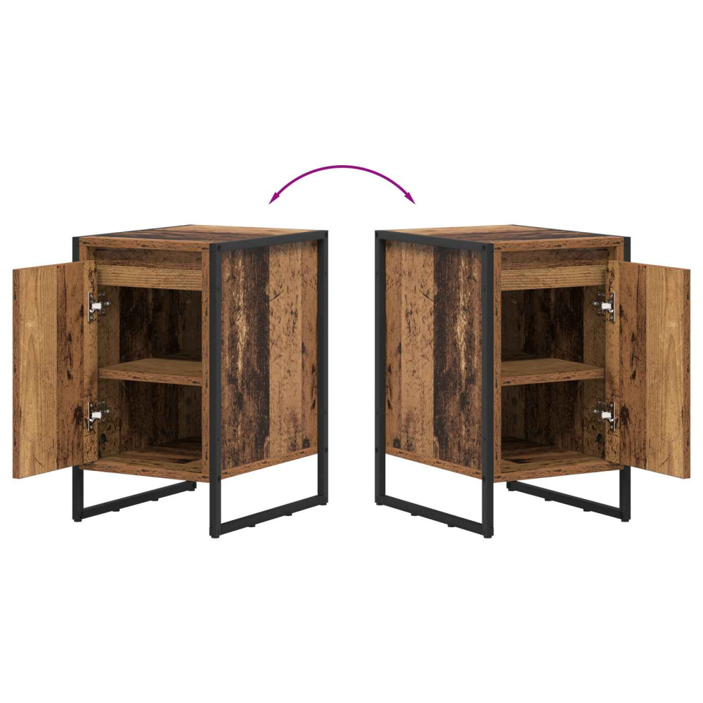 Produktbild för Sängbord 2 pcs Gammalt trä 39,5 x 30 x 50 cm Konstruerat trä