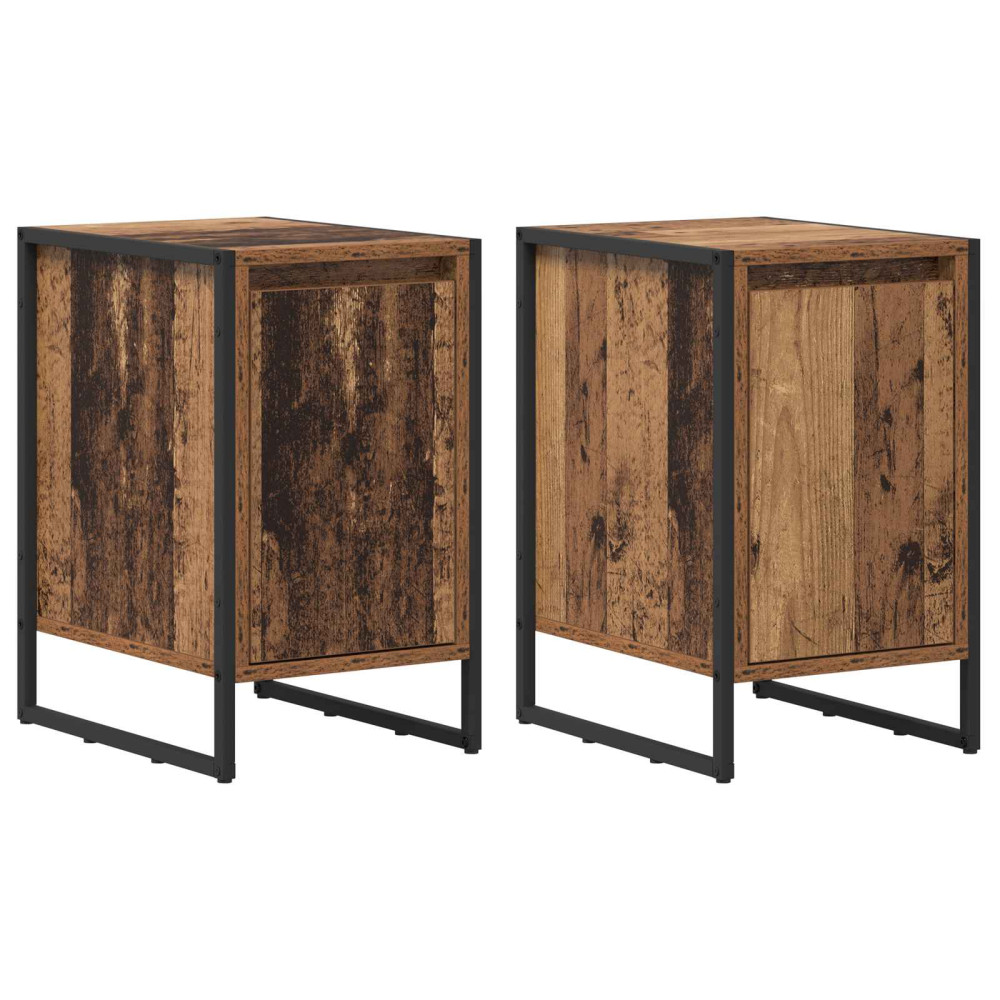 Produktbild för Sängbord 2 pcs Gammalt trä 39,5 x 30 x 50 cm Konstruerat trä