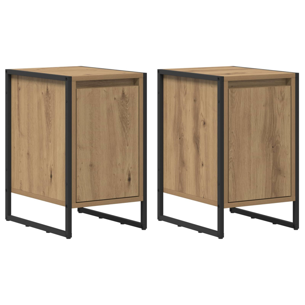Produktbild för Sängbord 2 pcs Artisan Ek 39,5 x 30 x 50 cm Konstruerat trä