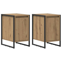 Produktbild för Sängbord 2 pcs Artisan Ek 39,5 x 30 x 50 cm Konstruerat trä