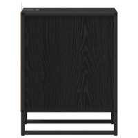 Produktbild för Sängbord med låda Svart Ek 39,5 x 30 x 50 cm Konstruerat trä