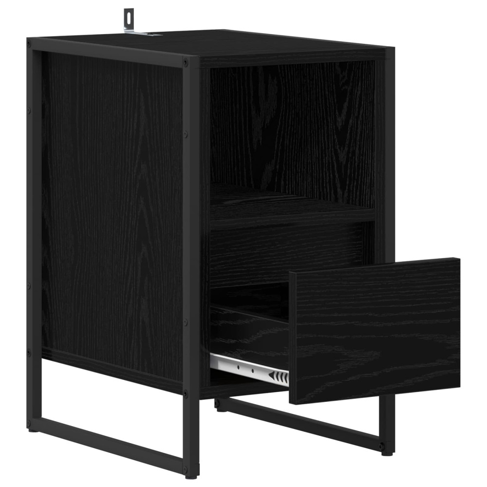 Produktbild för Sängbord 2 pcs Svart Ek 39,5 x 30 x 50 cm Konstruerat trä