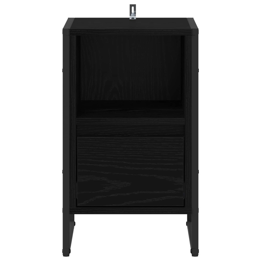 Produktbild för Sängbord 2 pcs Svart Ek 39,5 x 30 x 50 cm Konstruerat trä