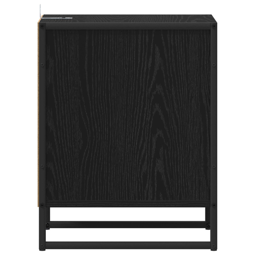 Produktbild för Sängbord 2 pcs Svart Ek 39,5 x 30 x 50 cm Konstruerat trä