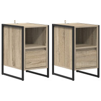 Produktbild för Sängbord 2 pcs Sonoma 39,5 x 30 x 50 cm Konstruerat trä