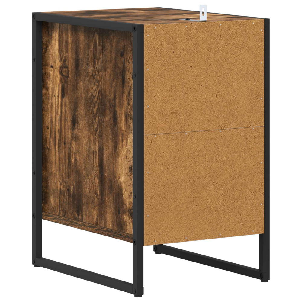 Produktbild för Sängbord med låda 2 pcs Rökek 39,5 x 30 x 50 cm Konstruerat trä