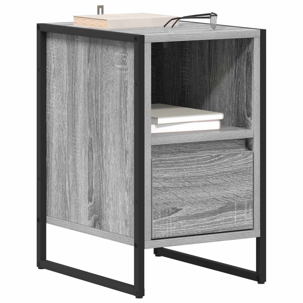 Produktbild för Sängbord 2 pcs Grå Sonoma 39,5 x 30 x 50 cm Konstruerat trä