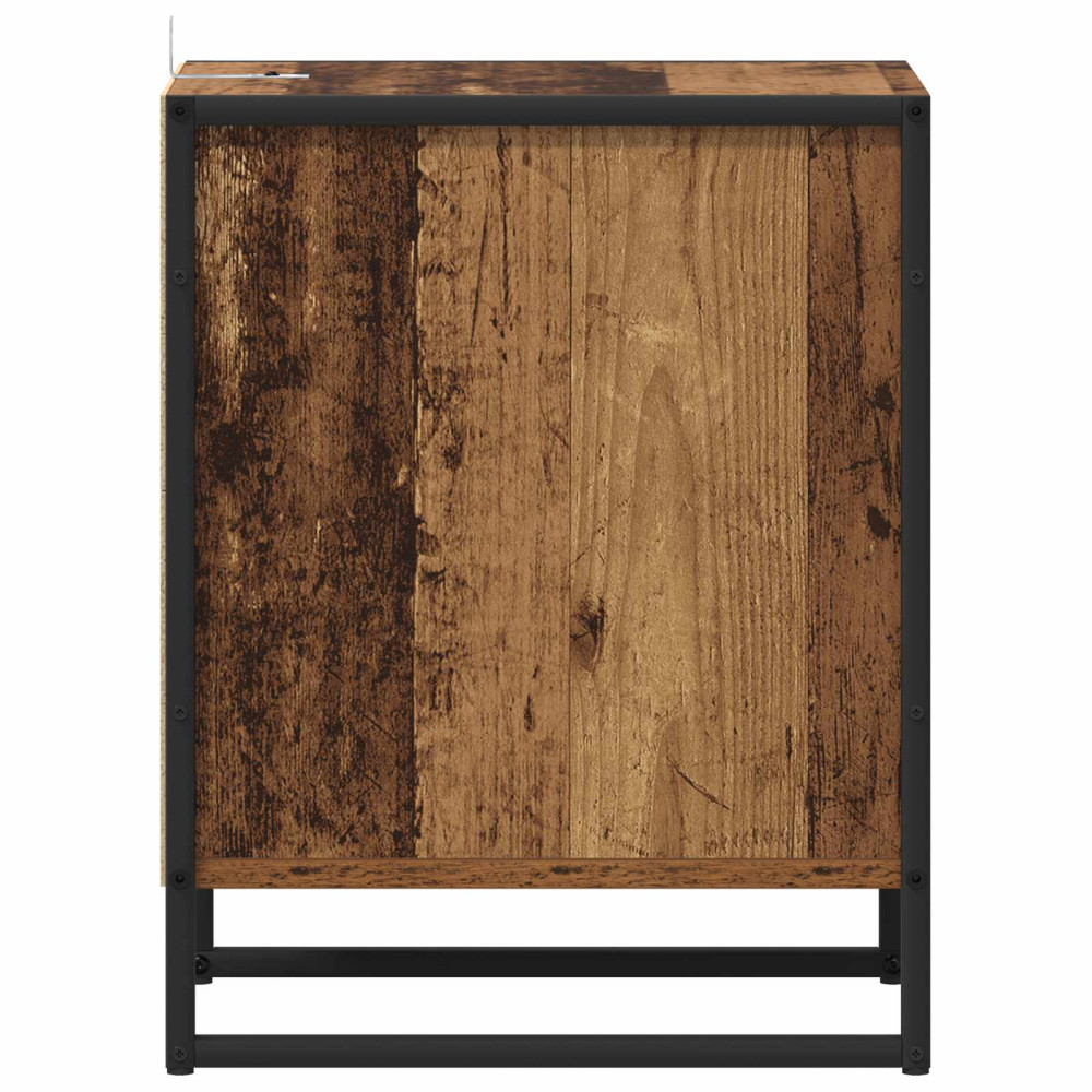 Produktbild för Sängbord med låda Gammalt trä 39,5 x 30 x 50 cm Konstruerat trä