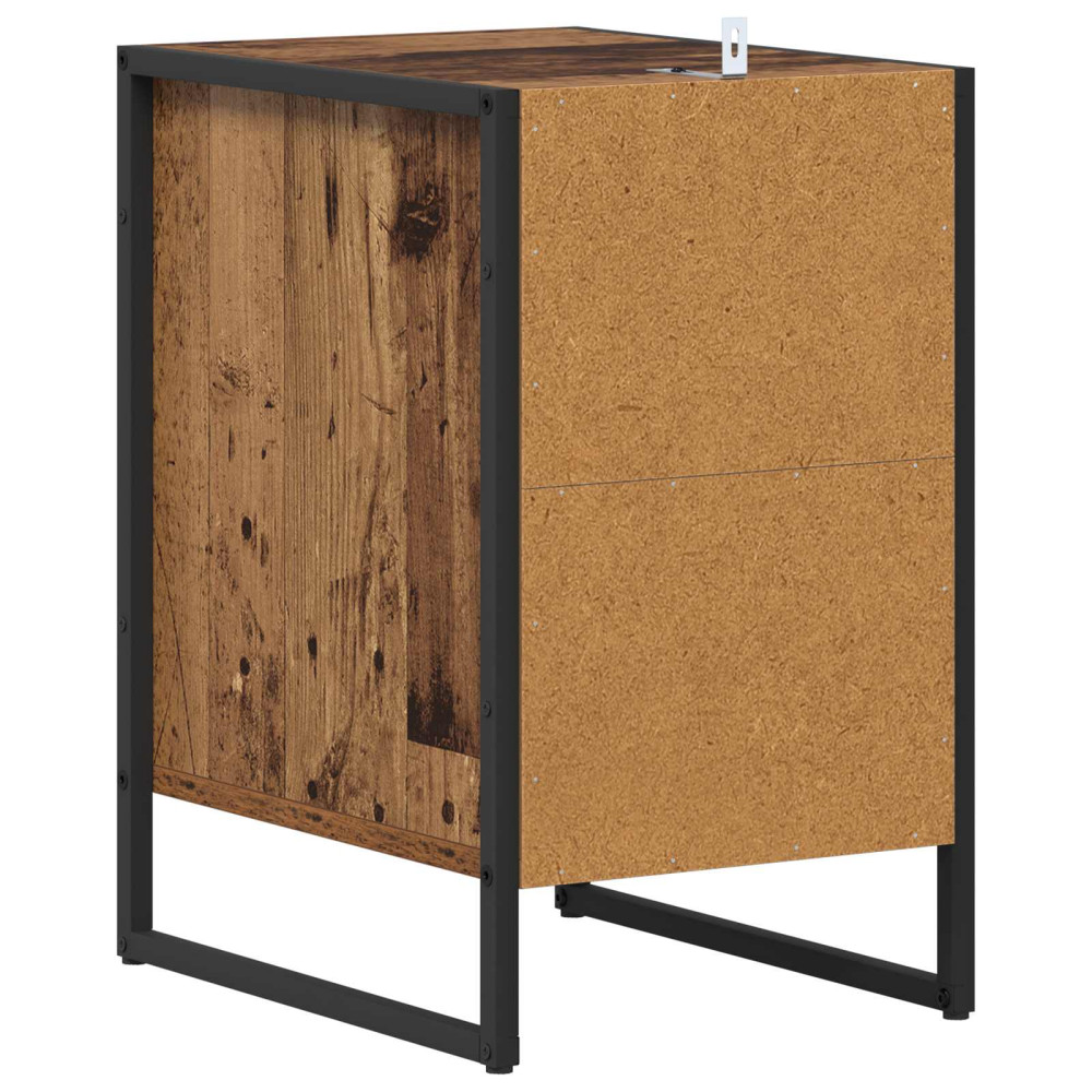 Produktbild för Sängbord med låda Gammalt trä 39,5 x 30 x 50 cm Konstruerat trä