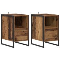 Produktbild för Sängbord 2 pcs Gammalt trä 39,5 x 30 x 50 cm Konstruerat trä