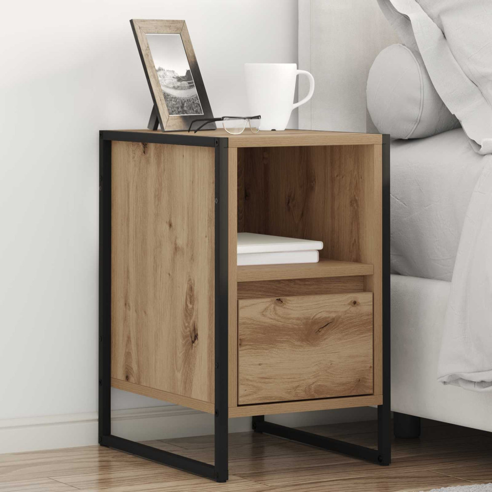 Produktbild för Sängbord 2 pcs Artisan Ek 39,5 x 30 x 50 cm Konstruerat trä