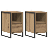 Produktbild för Sängbord 2 pcs Artisan Ek 39,5 x 30 x 50 cm Konstruerat trä