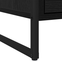 Produktbild för Sängbord med låda Svart Ek 50 x 39,5 x 50 cm Konstruerat trä