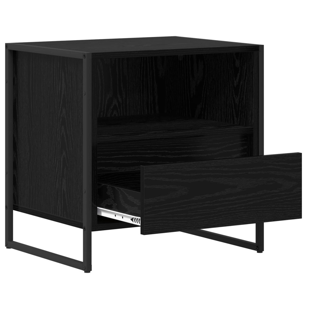 Produktbild för Sängbord 2 pcs Svart Ek 50 x 39,5 x 50 cm Konstruerat trä
