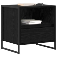 Produktbild för Sängbord 2 pcs Svart Ek 50 x 39,5 x 50 cm Konstruerat trä