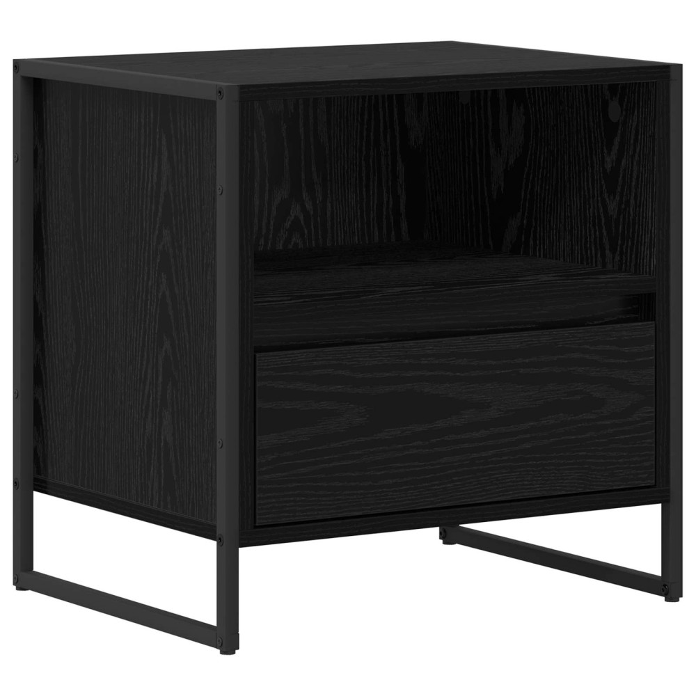 Produktbild för Sängbord 2 pcs Svart Ek 50 x 39,5 x 50 cm Konstruerat trä