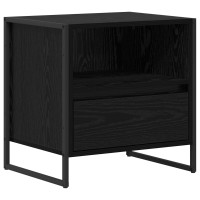 Produktbild för Sängbord 2 pcs Svart Ek 50 x 39,5 x 50 cm Konstruerat trä